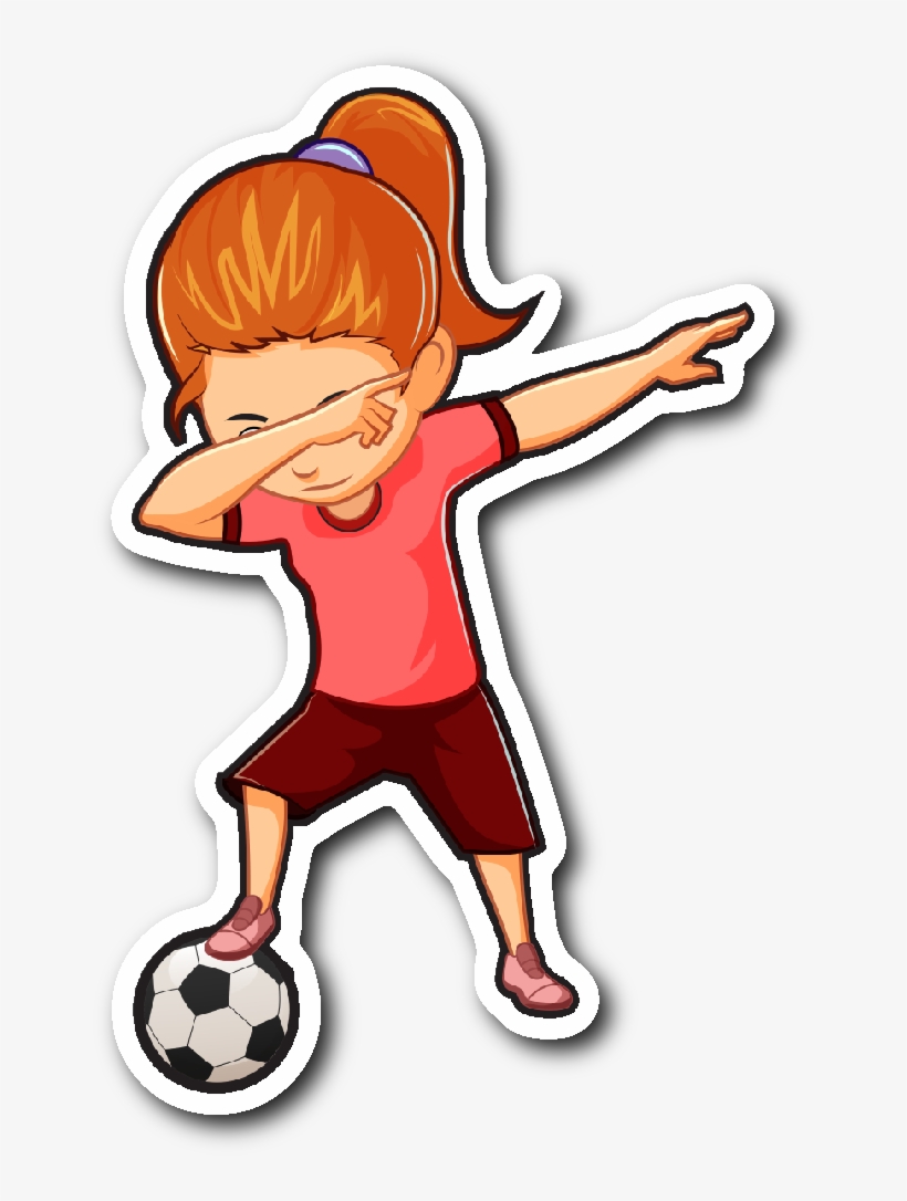Funny Dabbing Dance Soccer Sticker Car Bumper Decal - Soccer Sticker, transparent png #7682093