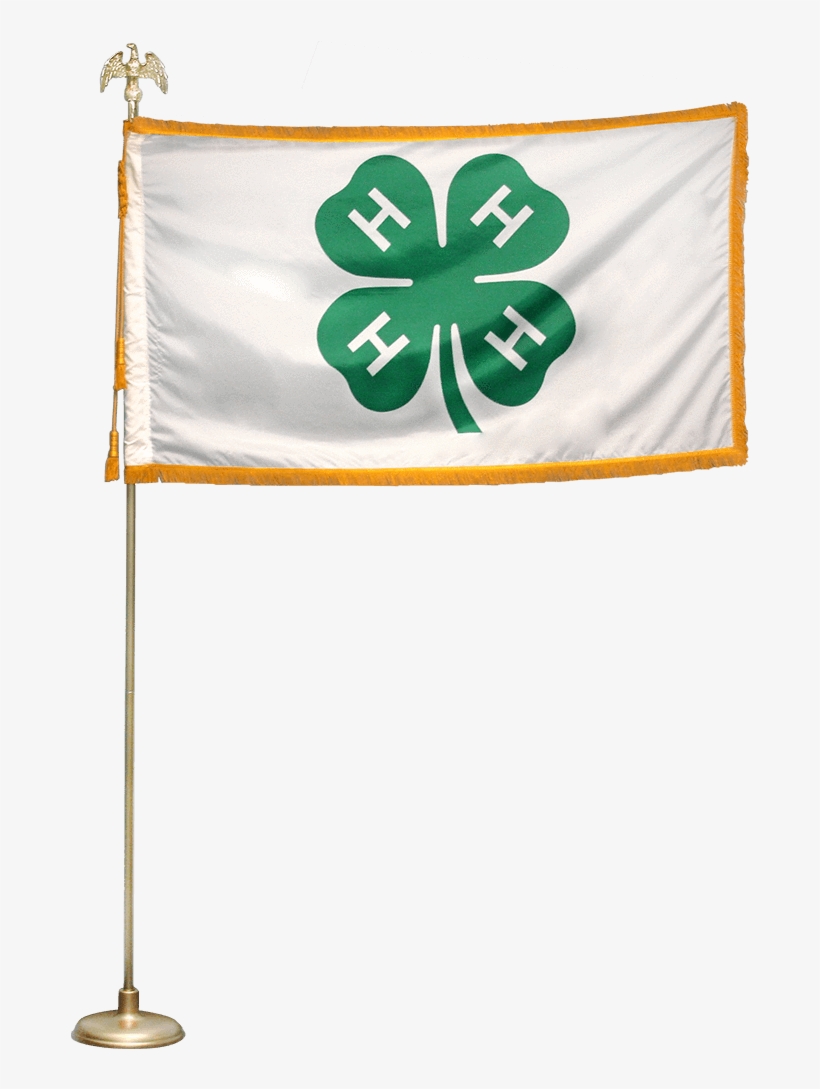 Mounted 4' X 6' 4-h Flag - Flag, transparent png #7682142