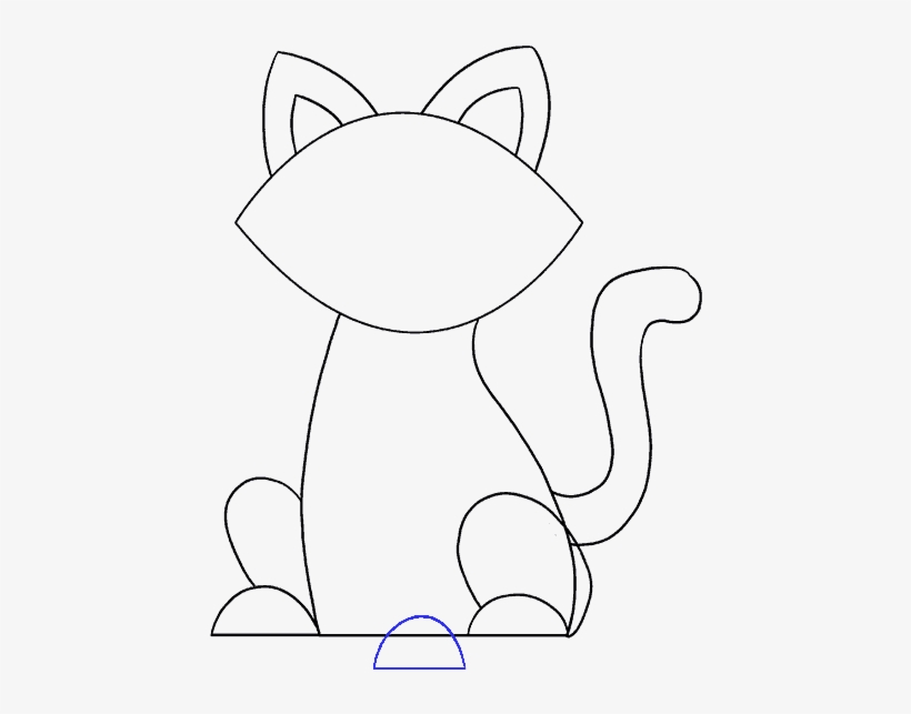 How To Draw A Simple Cat Easy - Drawing, transparent png #7682257