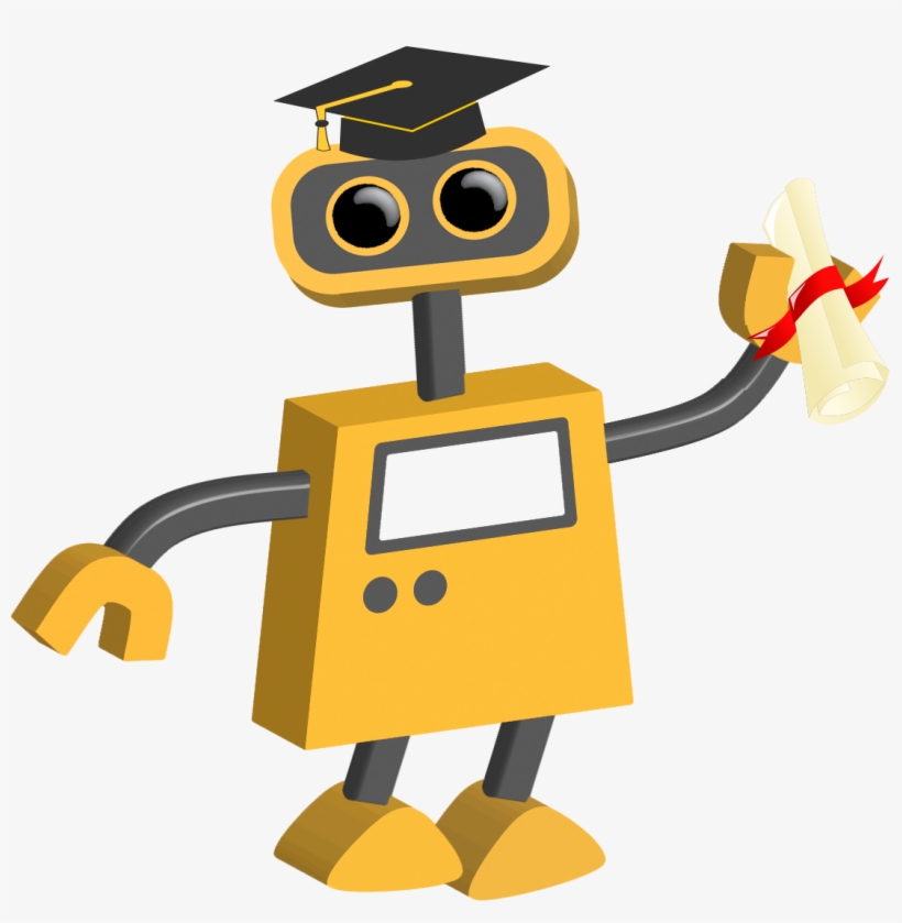 Robot With Graduation Cap - Robot Transparent, transparent png #7682716