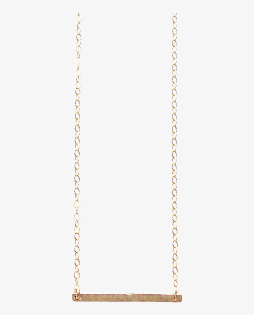 Hammered Bar Necklace - Chain, transparent png #7685101
