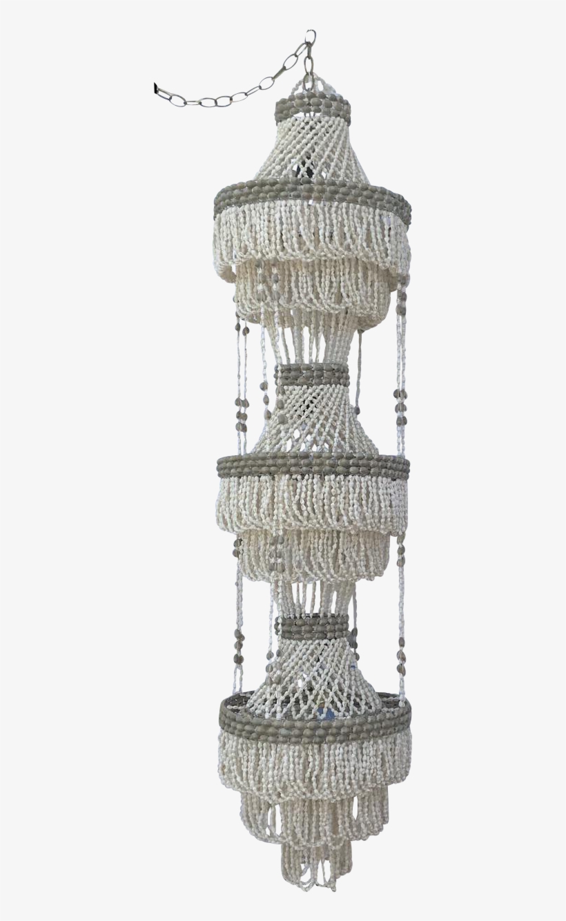Three Tier Beaded Shell Light Chairish - Chair, transparent png #7685145