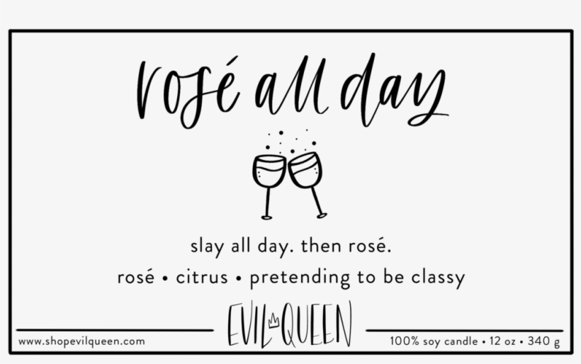 Evil Queen Rosé All Day Candle - Calligraphy, transparent png #7685542