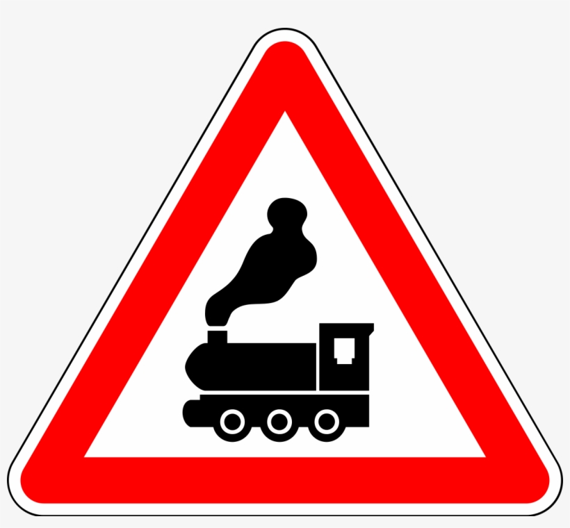 28 Warning-rail Crossing Without Safety Arm - Falling Rocks Sign Meaning, transparent png #7685709