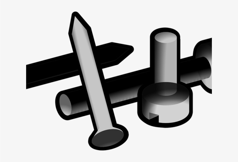 Nail Clipart Gray - Nail, transparent png #7686271