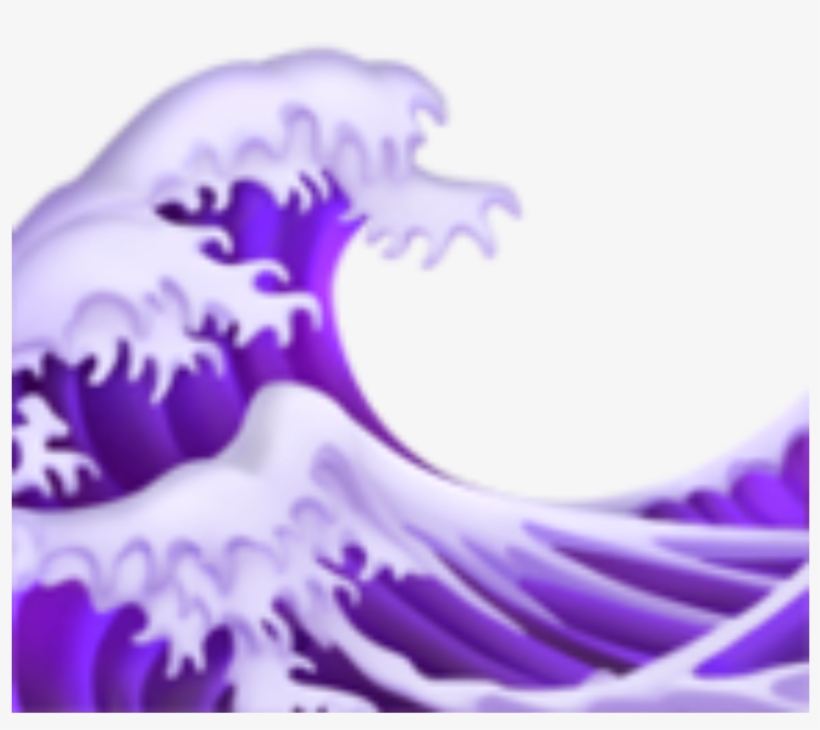 Purple Ocean Emoji Aesthetic Tumblr - Wave Emoji Transparent Background, transparent png #7686557