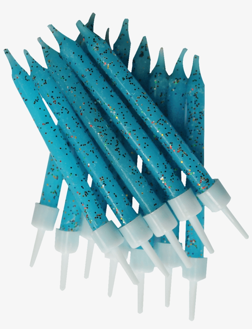 Blue Glitter Candles - Mini Kerzen Blau, transparent png #7687218