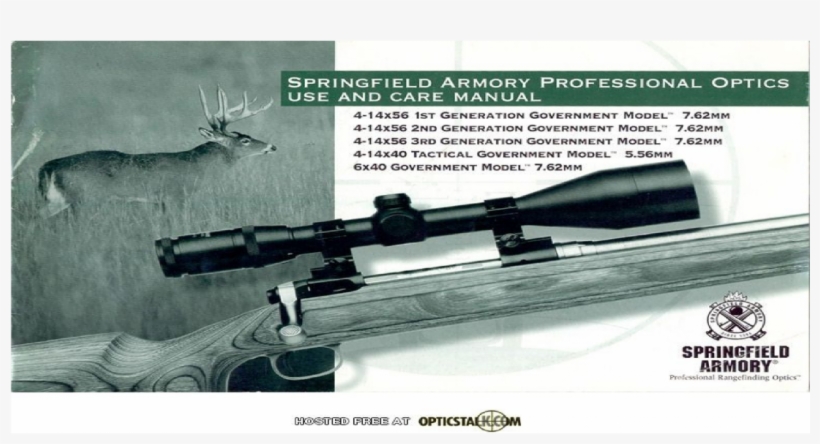 Springfield Armory Professional Optics Use And Care - Firearm, transparent png #7688530