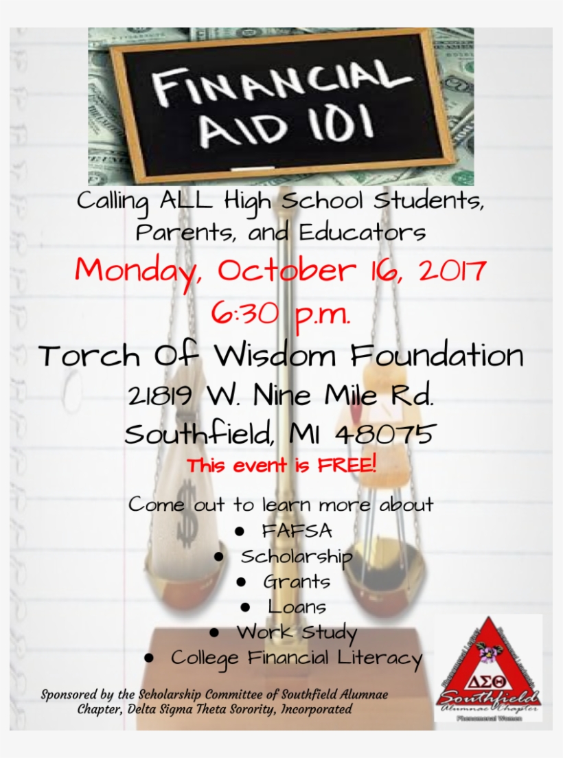 Financial Aid Night Flyer - Calligraphy, transparent png #7689177