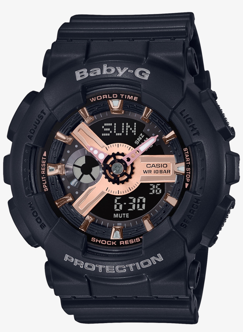 Ba110rg-1a - Baby G Rose Gold Black, transparent png #7689584