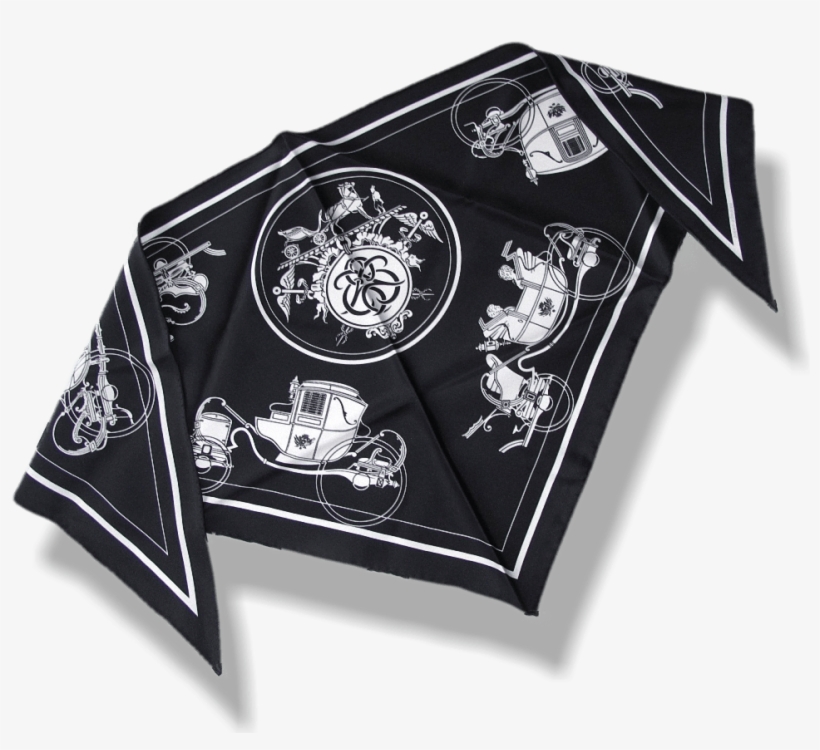 Hermes Black/white Ex Libris Twill Silk Pointu - Emblem, transparent png #7689810