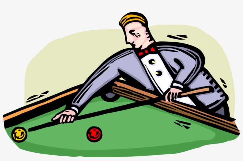 Vector Illustration Of Sport Of Billiards Player Plays - Illustration, transparent png #7690035