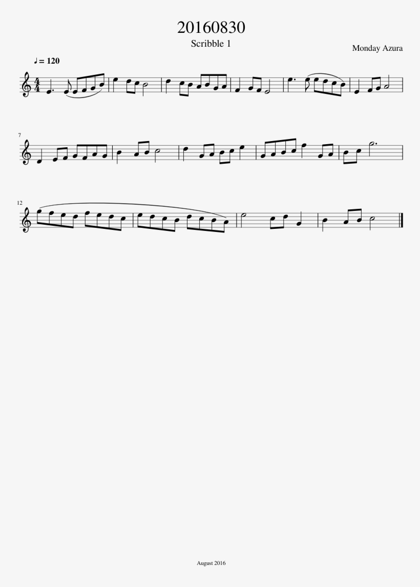 20160830 Scribble - Flamingo Alto Sax Sheet Music, transparent png #7690660