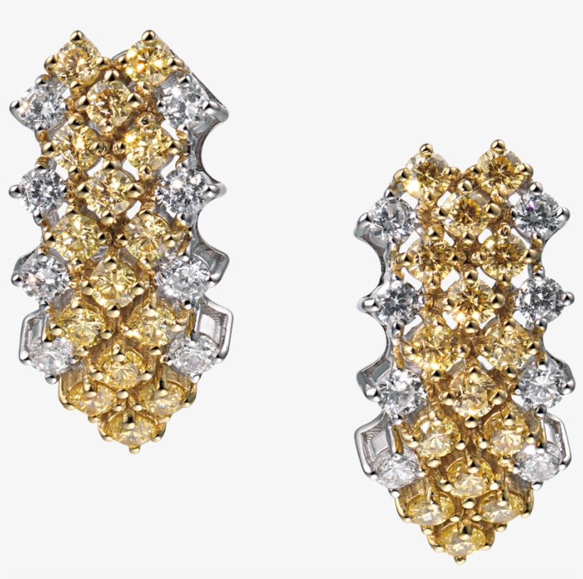 Josephine Yellow Diamond Earrings - Earrings, transparent png #7690794