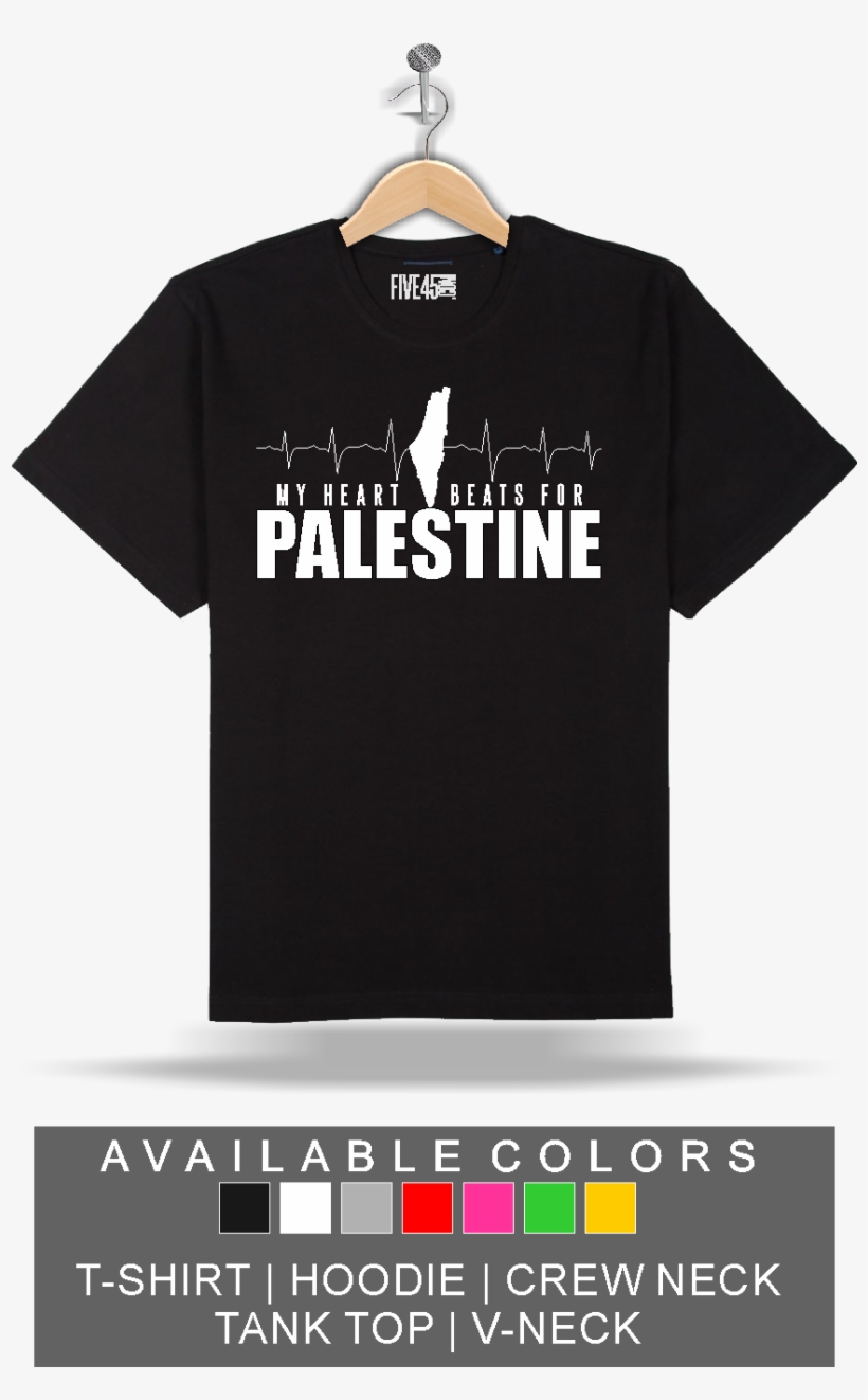 Image Of My Heart Beats For Palestine T-shirts & More - Palestinian Shirts For Girls, transparent png #7691037