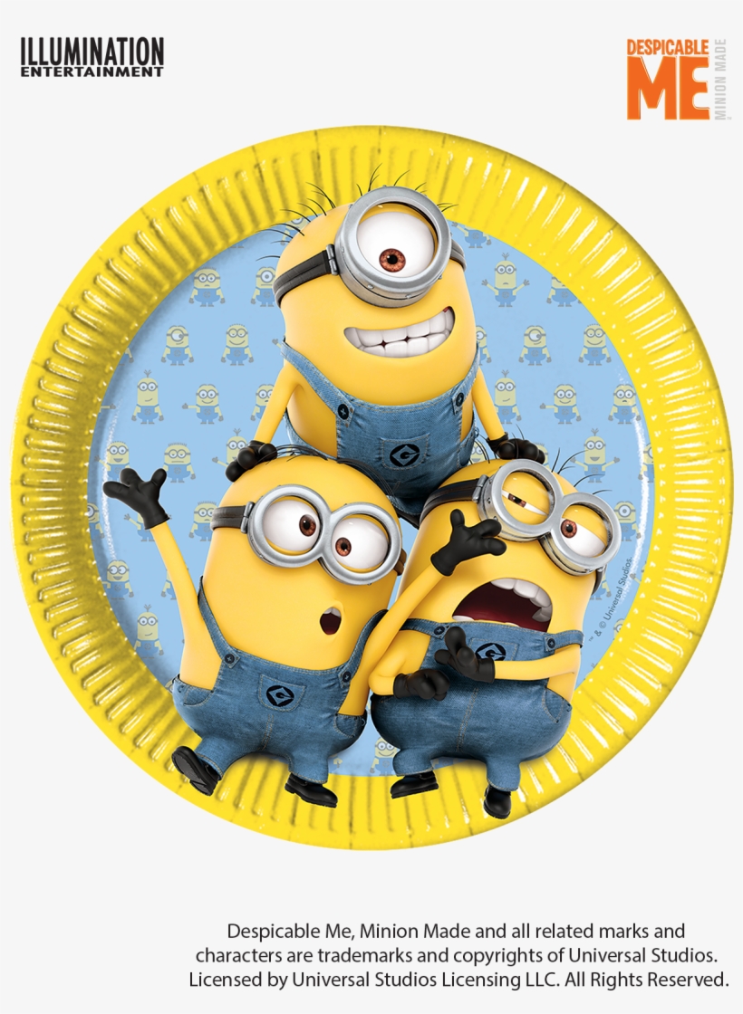 'minions' Birthday Party Paper Plates - Assiettes Minions, transparent png #7691131