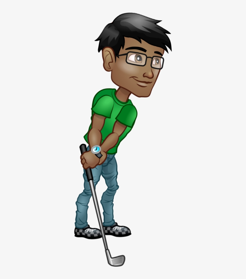 Male-golf Swing - Cartoon, transparent png #7691368