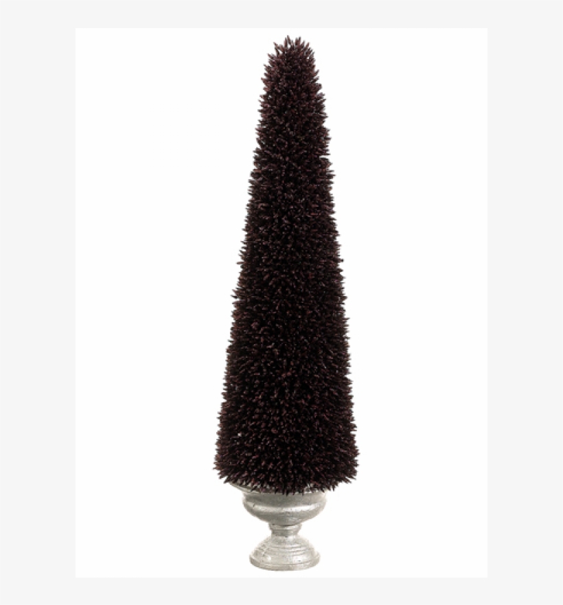 26" Glittered Eucalyptus Seed Topiary In Paper Mache - Christmas Tree, transparent png #7691822