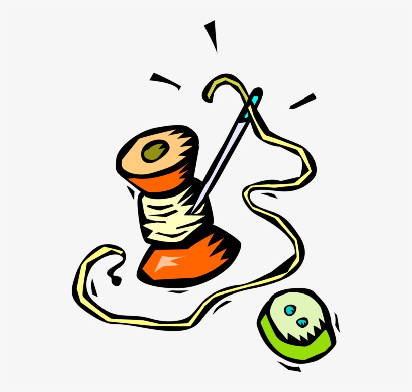 Vector Illustration Of Button With Sewing Needle And - Ago E Filo Png, transparent png #7694056