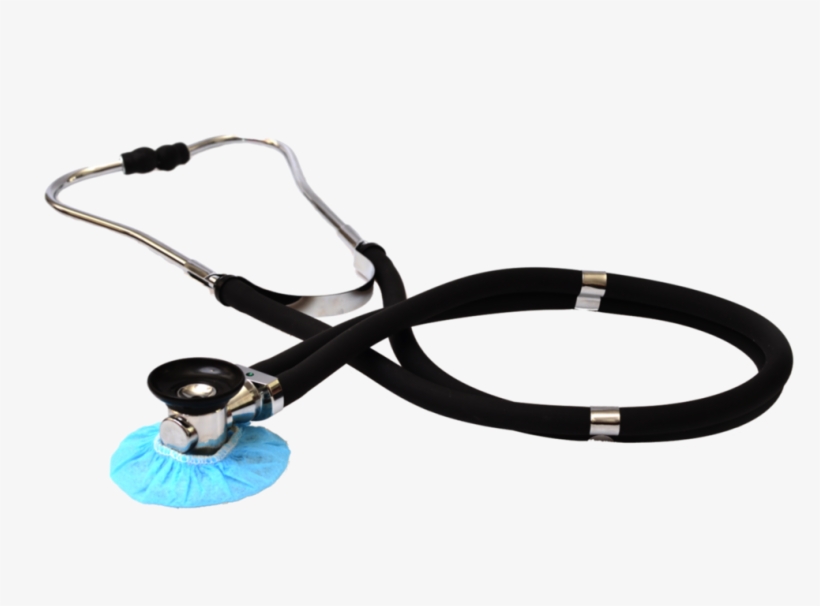 Stethoscope Covered With A Stethobarrier Disposable - Stethoscope, transparent png #7695063