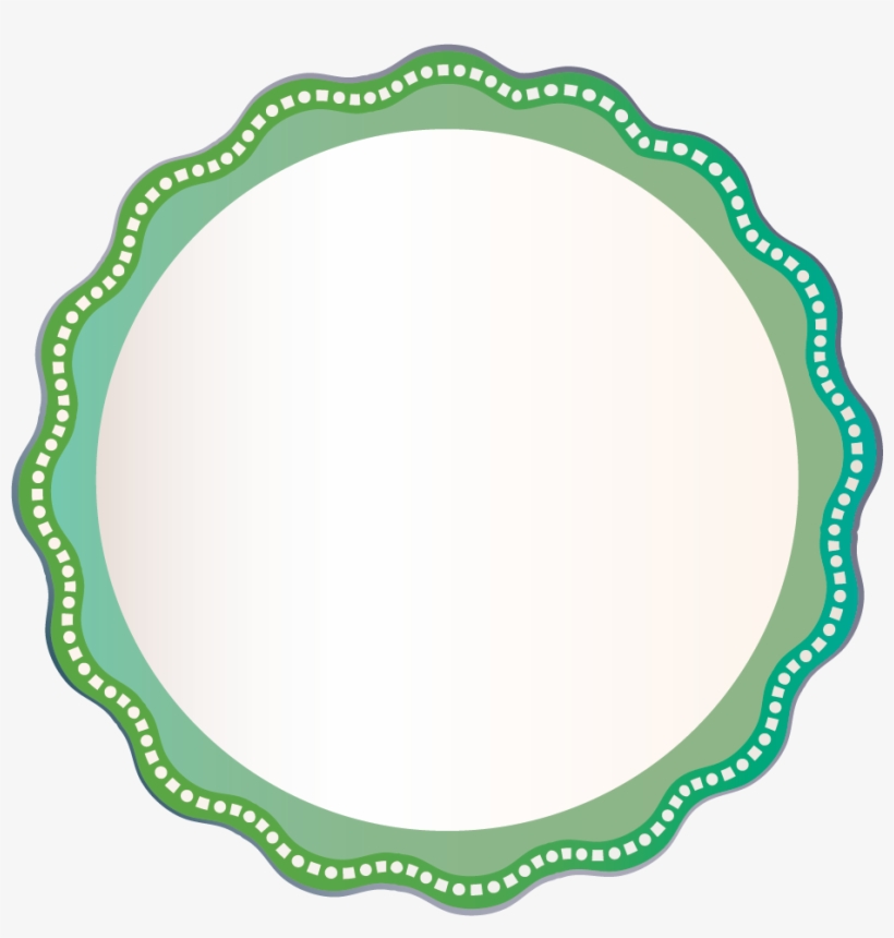 Green Wave Outline White Square Circle Border Badge - Photograph, transparent png #7696129