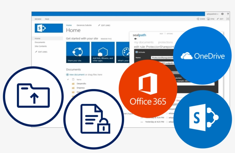 Automatic Protection In Office 365, Sharepoint And - Sharepoint, transparent png #7697127