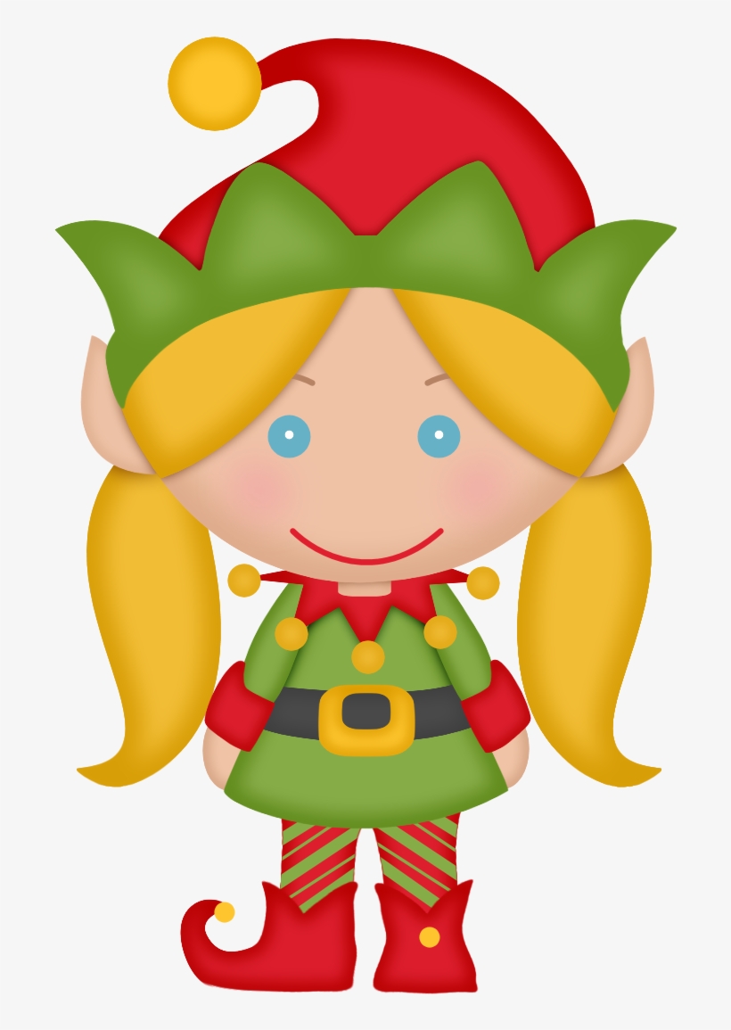 Elves Of The Helping Santa Clip Art - Female Christmas Elf Clipart, transparent png #7698415