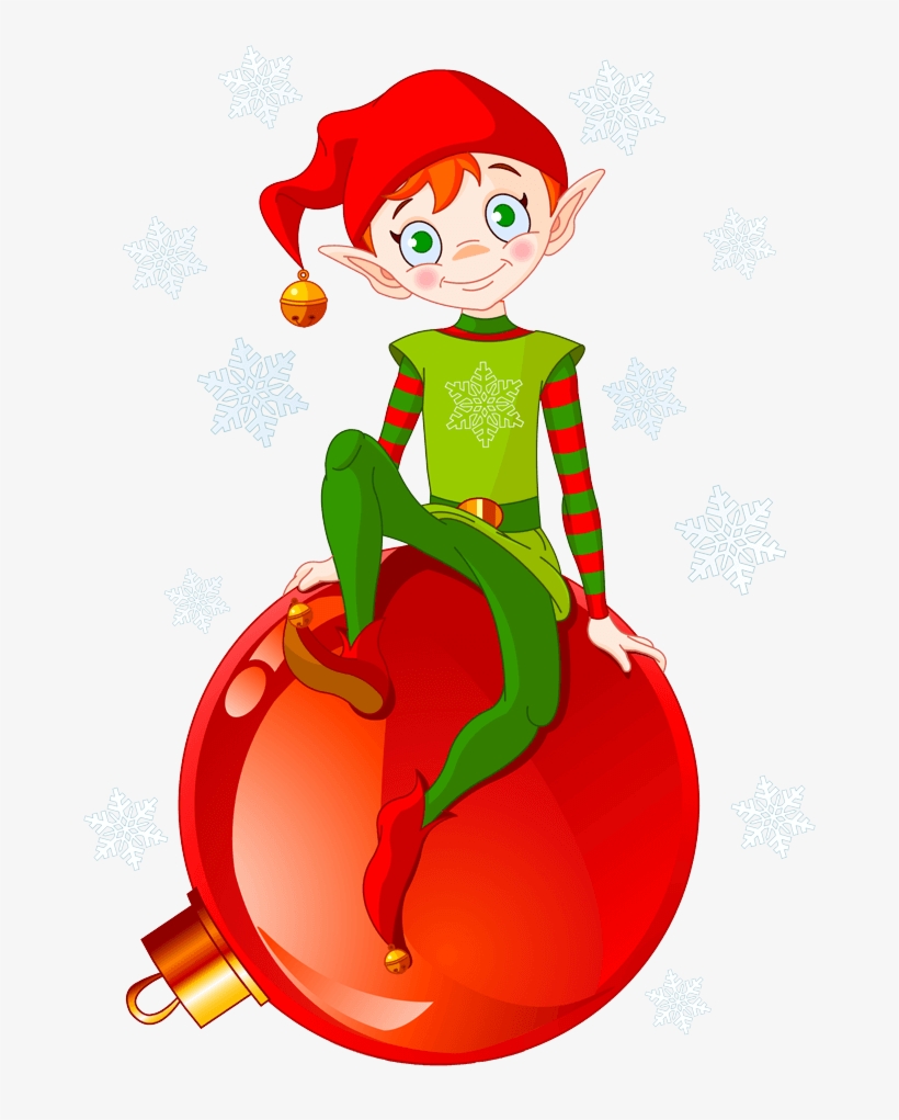 I Help Everyone To Come And Visit At Us Christmas Time - Sitting Christmas Elf, transparent png #7698680