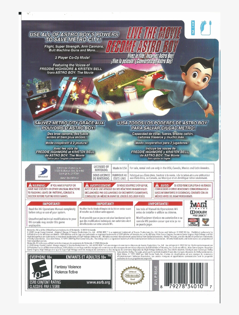 Astroboy Back - Wii, transparent png #7699899
