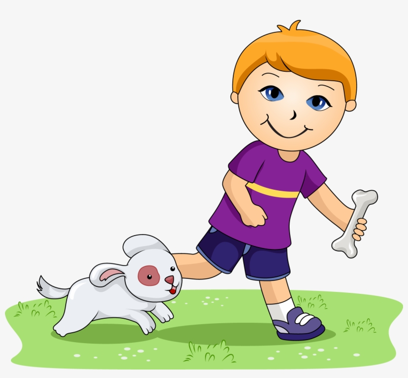 Dog And Girl Running Clipart Clipartfest - Boy And Dog Clipart, transparent png #770241
