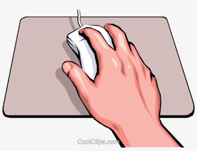 Hand With Computer Mouse Royalty Free Vector Clip Art - Mouse, transparent png #770304