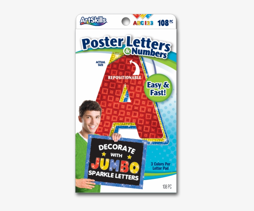 Artskills Jumbo Sparkle Quick Letter Pads - Jumbo Letters For Poster, transparent png #770384