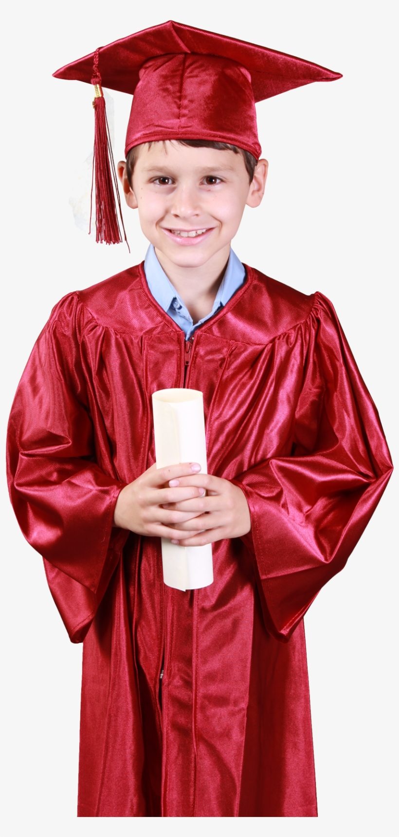 Young Boy Wearing Red Graduation Gown Png Image - Boy In Graduation Dress, transparent png #770823