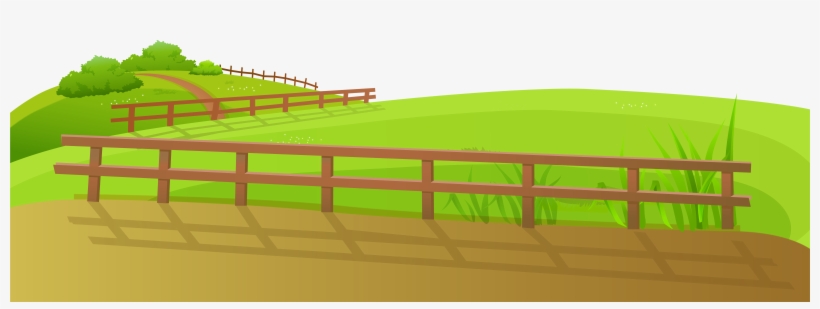 Grass Ground With Fence Png Clip Art Image - Grass Ground Clipart Png, transparent png #771027