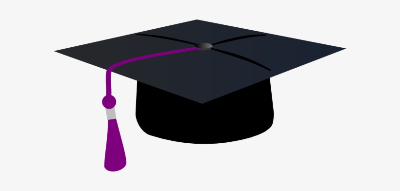 Graduation Hat With Purple Tassle Clip Art - Graduation Cap With Purple Tassel, transparent png #771349