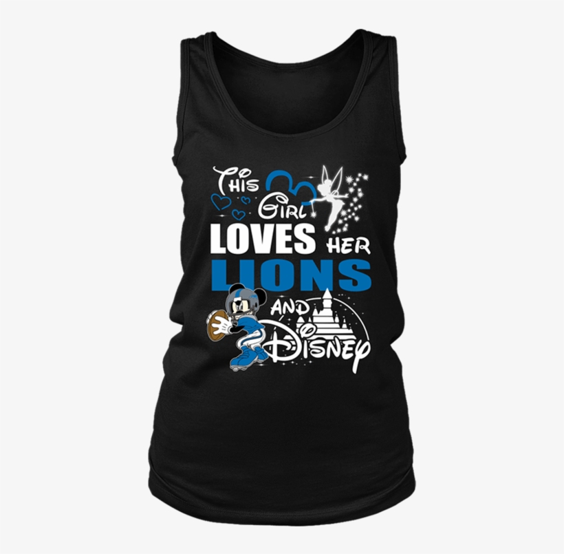 This Girl Loves Her Detroit Lions And Mickey Disney - Detroit, transparent png #771509