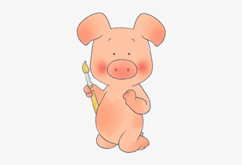 Download - Pig With Paint Brush, transparent png #772704