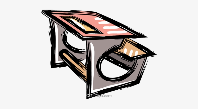 School Desk Royalty Free Vector Clip Art Illustration - Schulbank Clipart, transparent png #773929