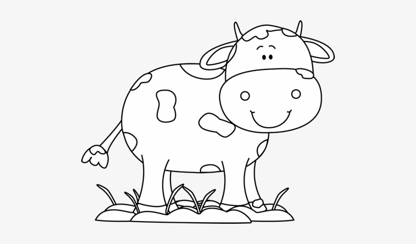 Cow In The Mud Black White Png Or8f6s Clipart - Cow Clipart Black And White, transparent png #773958