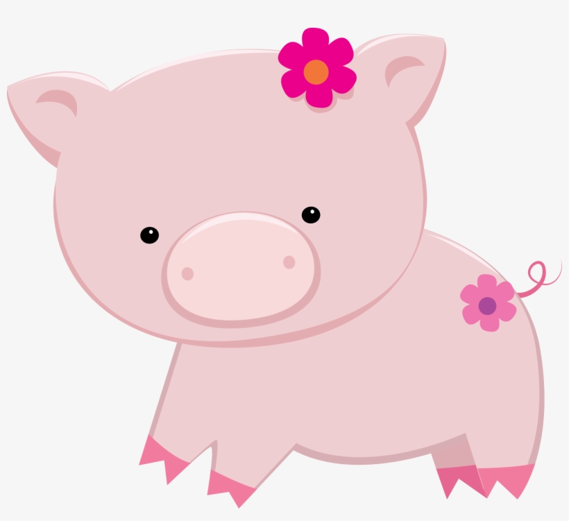 Cute Piggy Banks Clipart - Animais Fazendinha Rosa Png, transparent png #774032