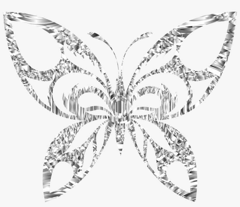 Diamond Clipart Butterfly - Silver Butterfly Clipart, transparent png #774170