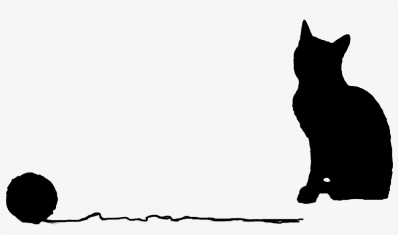 Silhouette Of Cat With Ball Of Yarn Vector By Froggyartdesigns - Yarn Silhouette, transparent png #774555