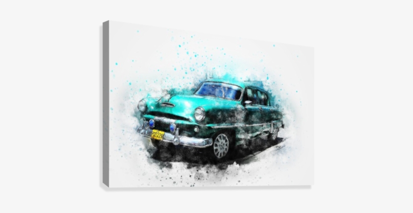 Car - Zazzle Aqua-vintage Autofünfziger Jahre 16" X12 Poster, transparent png #775234