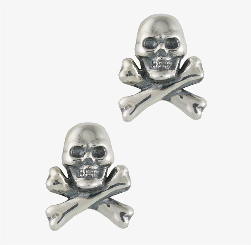 Pinto Ranch Skull And Cross Bones Silver Cufflinks - Figurine, transparent png #776533