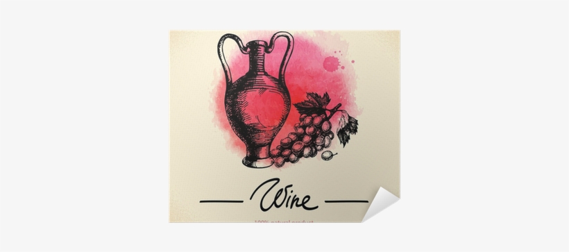 Watercolor Hand Drawn Sketch Poster • Pixers® • We - 12 Pack Wine Glass Tags - The Vinyard Collection -, transparent png #776743