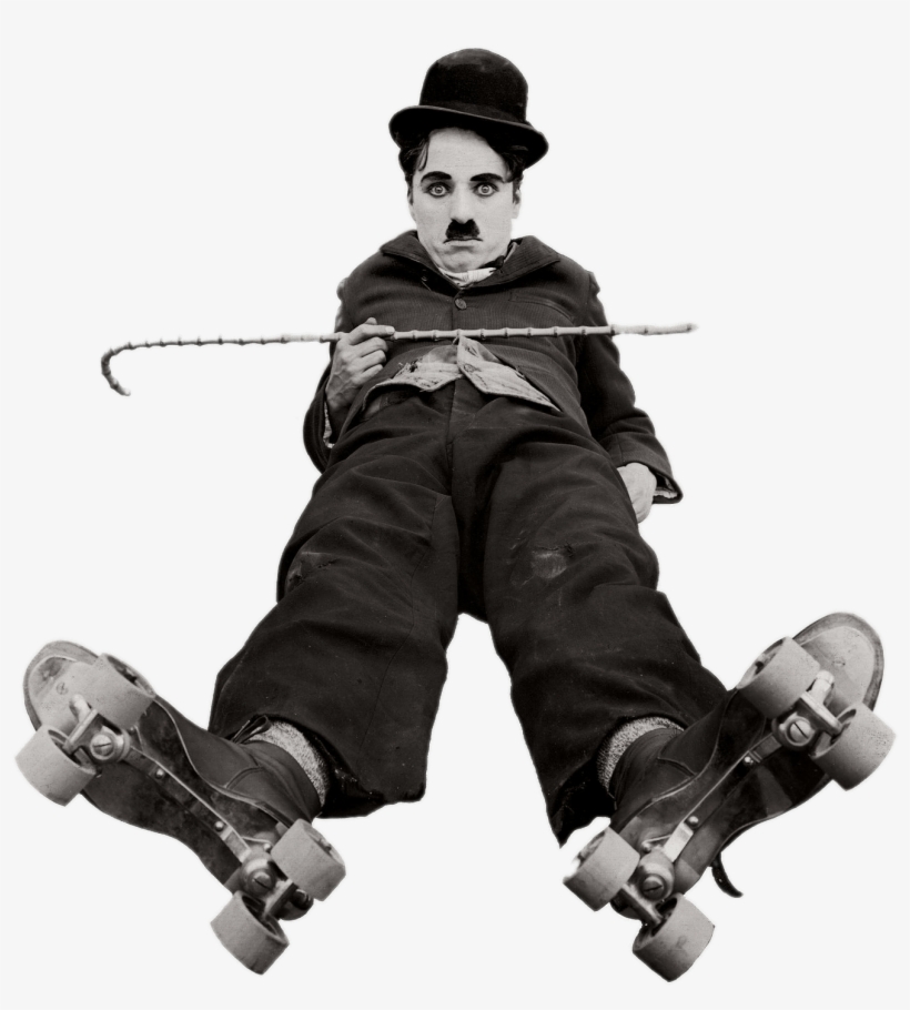 Charlie Chaplin On Roller Skates - Silent Screen Charlie Chaplin, transparent png #776954