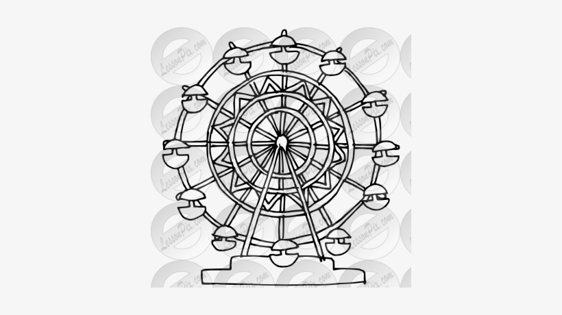 Ferris Wheel Drawing - Drawing Of Giant Wheel, transparent png #776969