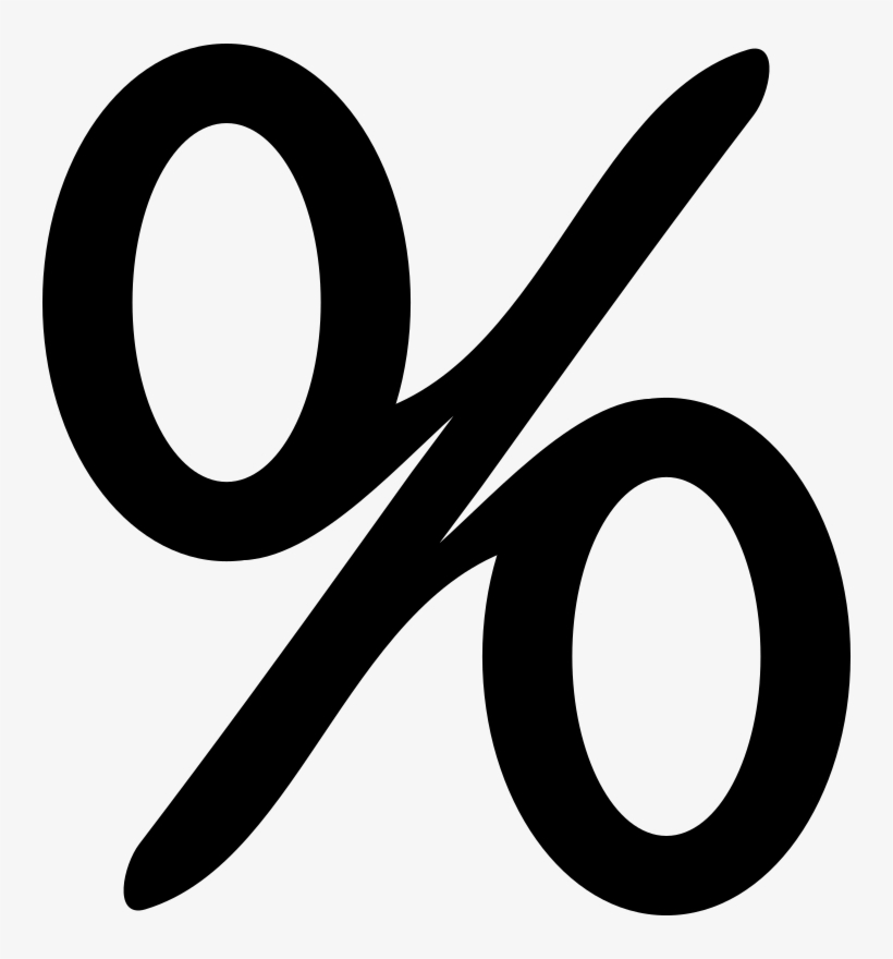 Math Clipart Black And White - Percentage Sign Vector, transparent png #777477