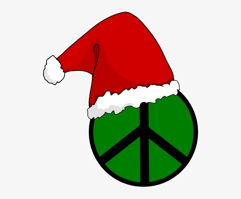 Santa Hat Peace Sign Clip Art At Clker - Transparent Background Christmas Hat, transparent png #777499