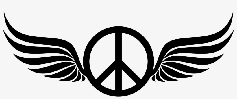 Peace Sign Clipart Silhouette - Peace Sign With Wings, transparent png #777903